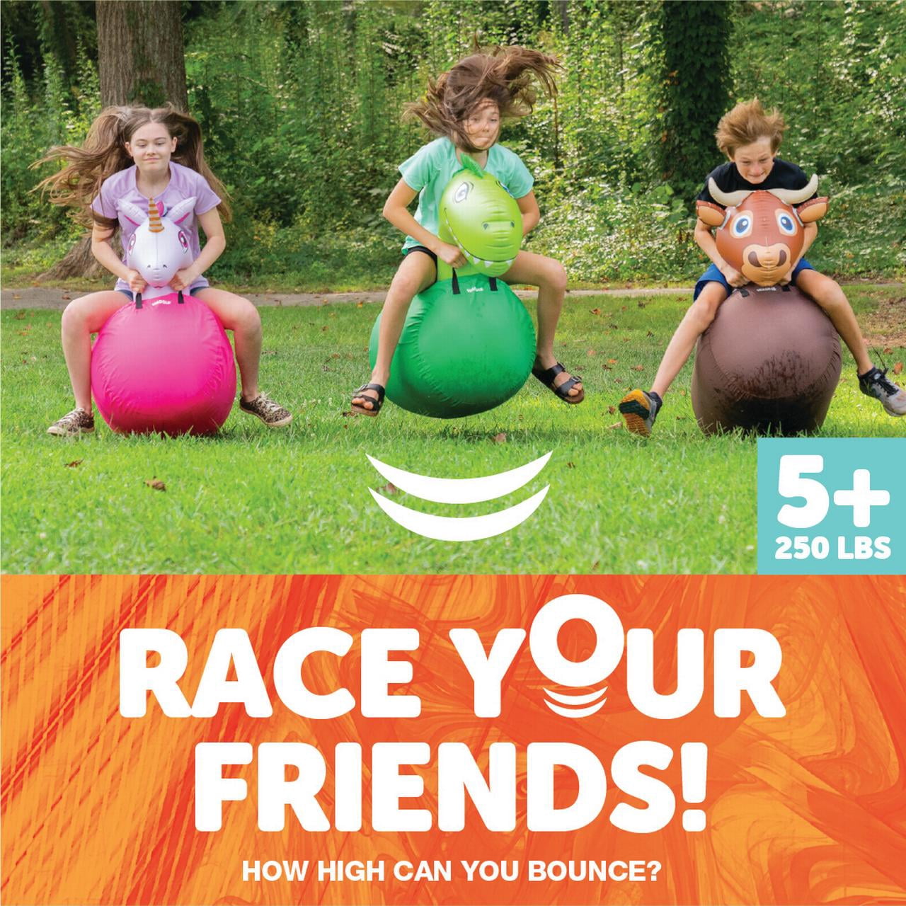 Waddle Large Brown Bull Hip Hopper Inflatable Hopping Animal Bouncer , 250lbs , Ages 5+