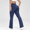 thumbnail image 6 of Olyvenn Flare Leggings for Women Wide Leg Yoga Pants V Crossover High Waisted Bootcut Work Pants Spring Outfits 2025 Navy 10, 6 of 9