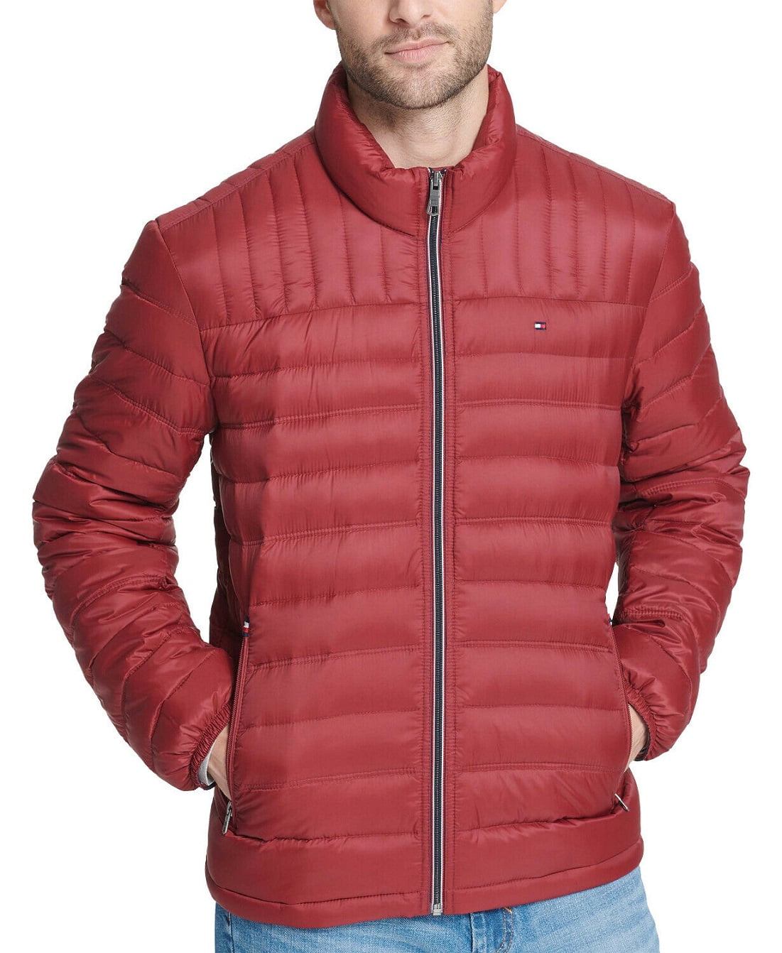 Tommy Hilfiger Men's Insulated Packable Down Puffer Nylon Jacket 