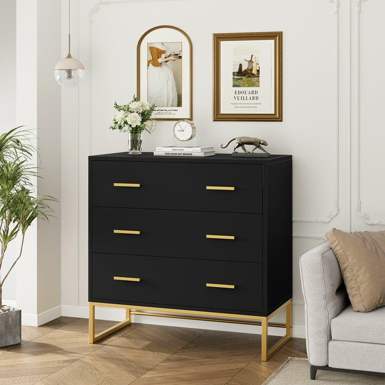 Black and gold on sale dresser and nightstand