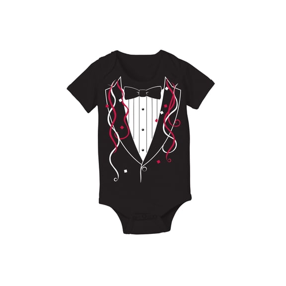 Instant Message - New Years Tuxedo - Infant Baby One Piece