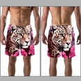 thumbnail image 3 of luoweisi Men's Beach Shorts Quick Dry Swim Trunks with Mesh Lining Rose and Leopard M, 3 of 5