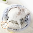 thumbnail image 6 of Prettyui Pet Bed Round Soft Plush Burrowing Cave Hooded Cat Bed Donut for Dogs and Cats Semi-Enclosed Puppy Cat Cushion Mat, 6 of 10