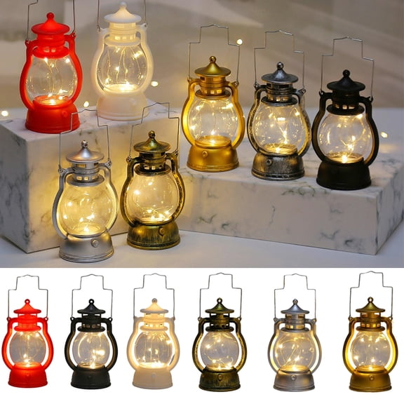 Happy date LED Vintage Lantern Halloween Pirate Lantern Flickering Flame Rustic Hanging Lantern for Indoor Outdoor Garden Patio Yard Home Decor