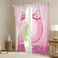 thumbnail image 3 of jejeloiu Personalized Gifts Bow Black Out Curtains,Letter O Curtains Pack of 2 (42x63 Each),Pink Bling Print Bedroom Curtains For Children,Lightweight Room Decoration, 3 of 6
