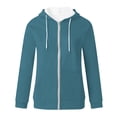 thumbnail image 4 of Xcmzpl Women's Zip Up Hoodies Basic Solid Color Hooded Sweatshirt Fashion Pullover Tops Dressy Casual Long Sleeve T-shirts Early Fall Fashion, 4 of 4