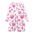 thumbnail image 5 of NAISIBABY Girls Dresses with Long Sleeve, Flowy Hearts Graphic Crewneck Fashion Dance Skater Dresses White 11T, 5 of 5