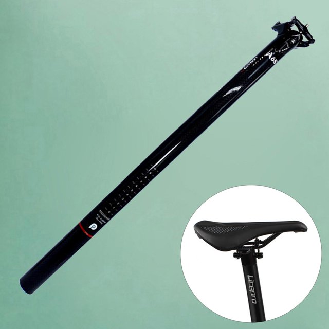 de sillín de bicicleta de fibra de carbono 580mm x 33,9mm poste de sillín para bicicleta eléctrica BMX, poste de soporte de sillín de Negro Negro Soledad Tija de sillín de bicicleta plegable