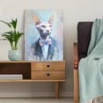 thumbnail image 5 of Dapper Sphynx Cat Portrait Canvas Wall Art, Gentleman Cat Print for Living Room, Bedroom, Office, Study and Den Decor, 5 of 8
