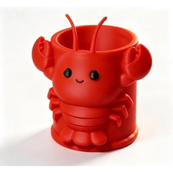 Red Crayfish Pen Cup Desktop Organizer (1-piece set)