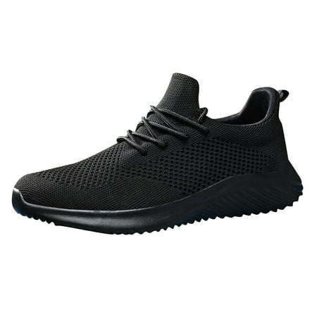 

gvdentm Mens Casual Sneakers Size 13 Men Solid Color Mesh Lace Up Casual Shoes Comfortable Breathable Soft Sole