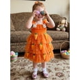 thumbnail image 6 of Miaouyo Toddler Girls Easter Tutu Dress Adorable Flying Sleeve Square Neck 3D Carrot Bunny Decorated Tulle Princess Dress, 6 of 8