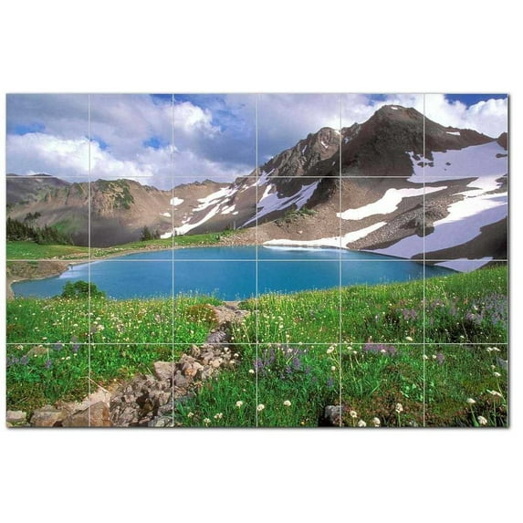 Lake Scene Ceramic Tile Mural Kitchen Backsplash Bathroom Shower, 405404-S64