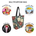 thumbnail image 7 of FORMRS Womens Canvas Tote Bag with Zipper Inner Pocket Shoulder Handbag, Christmas Blooms, 7 of 7