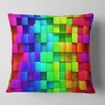 thumbnail image 2 of Designart Rainbow of Colorful Boxes - Abstract Throw Pillow - 18x18, 2 of 5