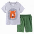 thumbnail image 4 of Toddler Boy 2-Piece Summer Outfit Truck Animal Print Cotton Shirt Shorts 2-7Y Kids Clothes, 4 of 4