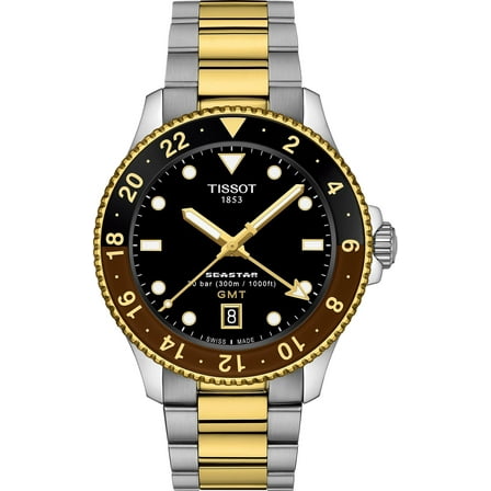 Tissot Seastar 1000 Quartz GMT Black Dial Men's Watch T1208522205100