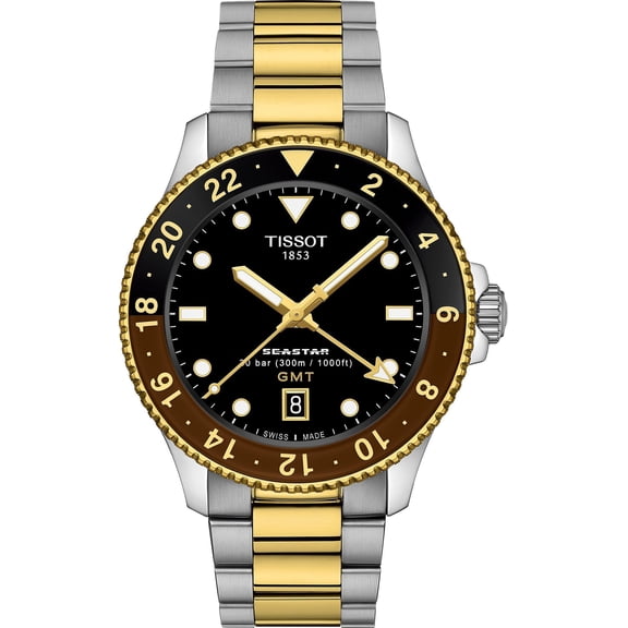 Tissot Seastar 1000 Quartz GMT Black Dial Men's Watch T1208522205100