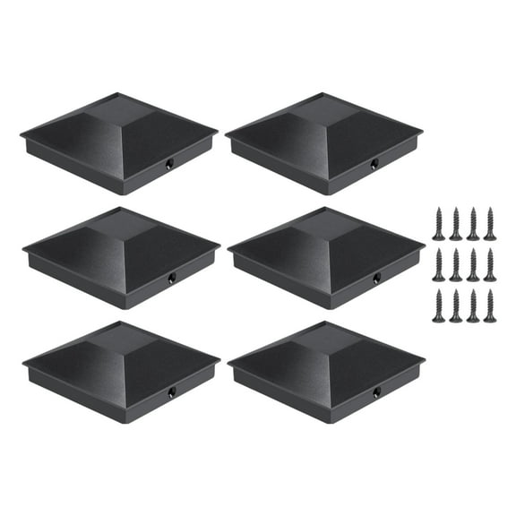 figatia 6Pcs Pyramid Post Caps Covers Posts Top Caps Replacement Decor Actual 3.5x3.5 Fence Post Caps for 4x4 Backyard Corridors Yard
