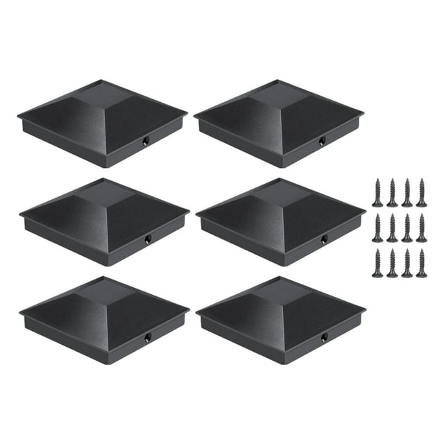 6 tapas para postes piramidales, tapas para postes de valla, protección solar, repuestos para postes de valla para postes de buzones de jardín de 4x4