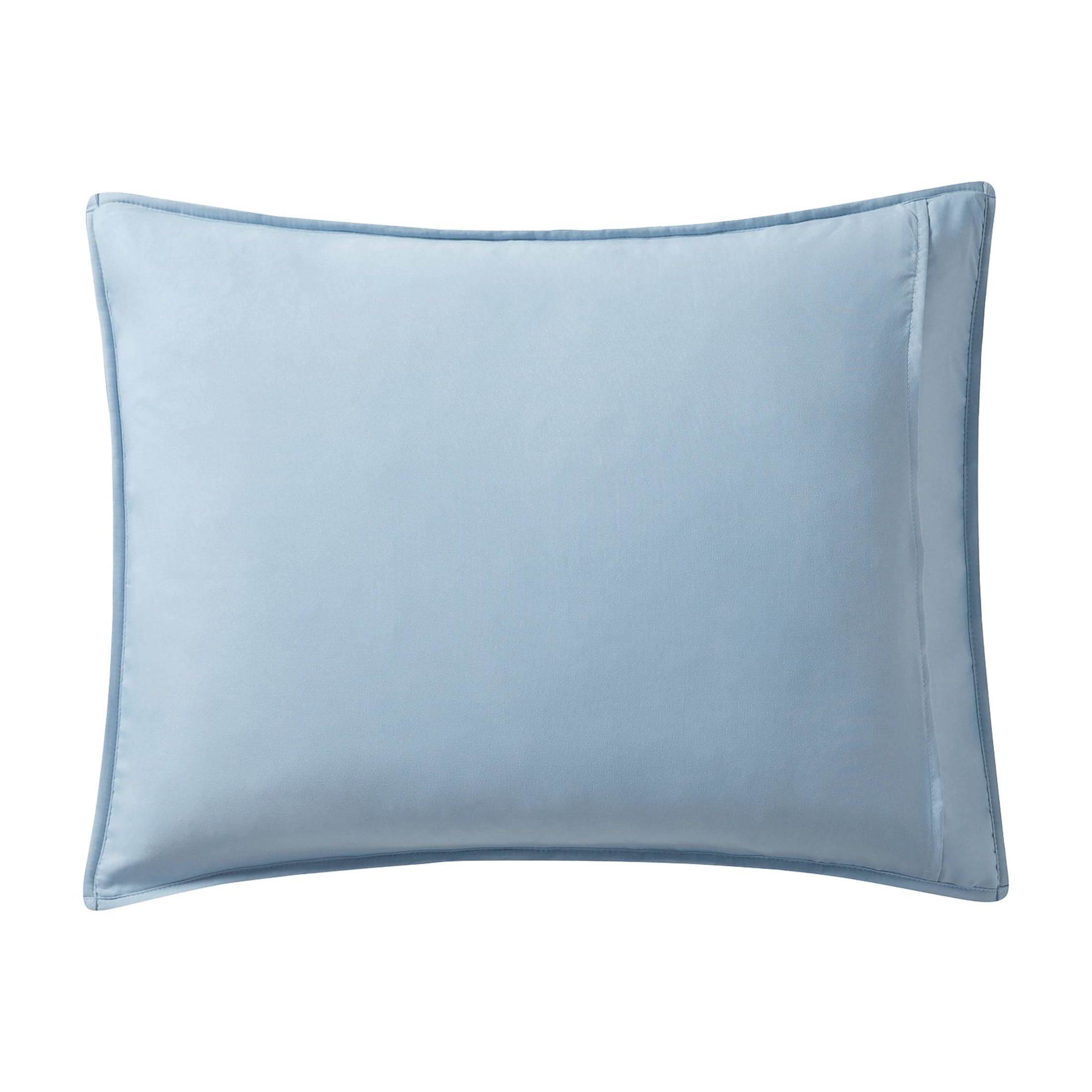Mainstays Solid Blue Microfiber Crinkle Box Quilted Pillow Sham