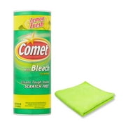 Comet Lemon Fresh Powder Cleanser with Bleach, 21 Oz.   Free Microfiber Cleaning Cloth