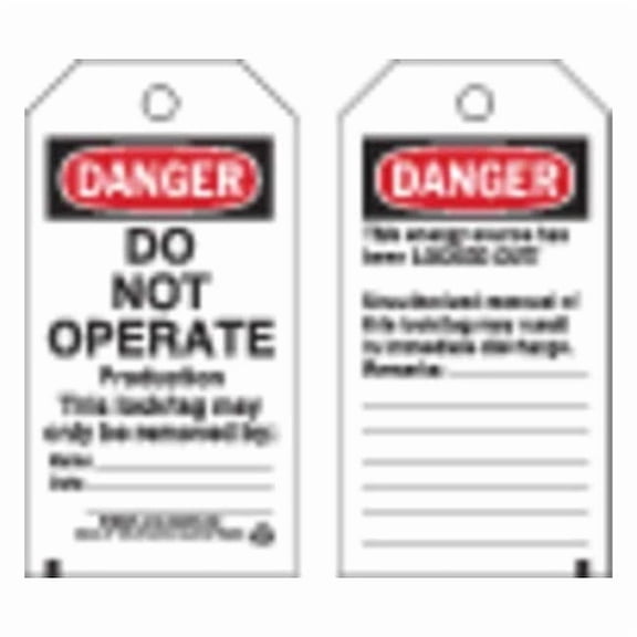 Brady Danger Tag,5-3/4 x 3 In,OSHA,3/8 In,PK25 50198