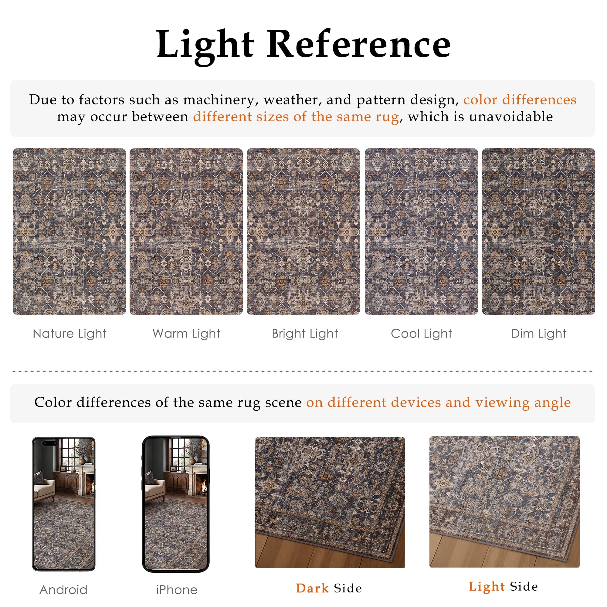 BERTHMEER 2'x8' Runner Rugs for Hallway Entryway Bathroom Bedroom Laundry Traditional Kitchen Non Skid Washable Blue and Brown Vintage Oriental Distressed Accent Runner Rugs