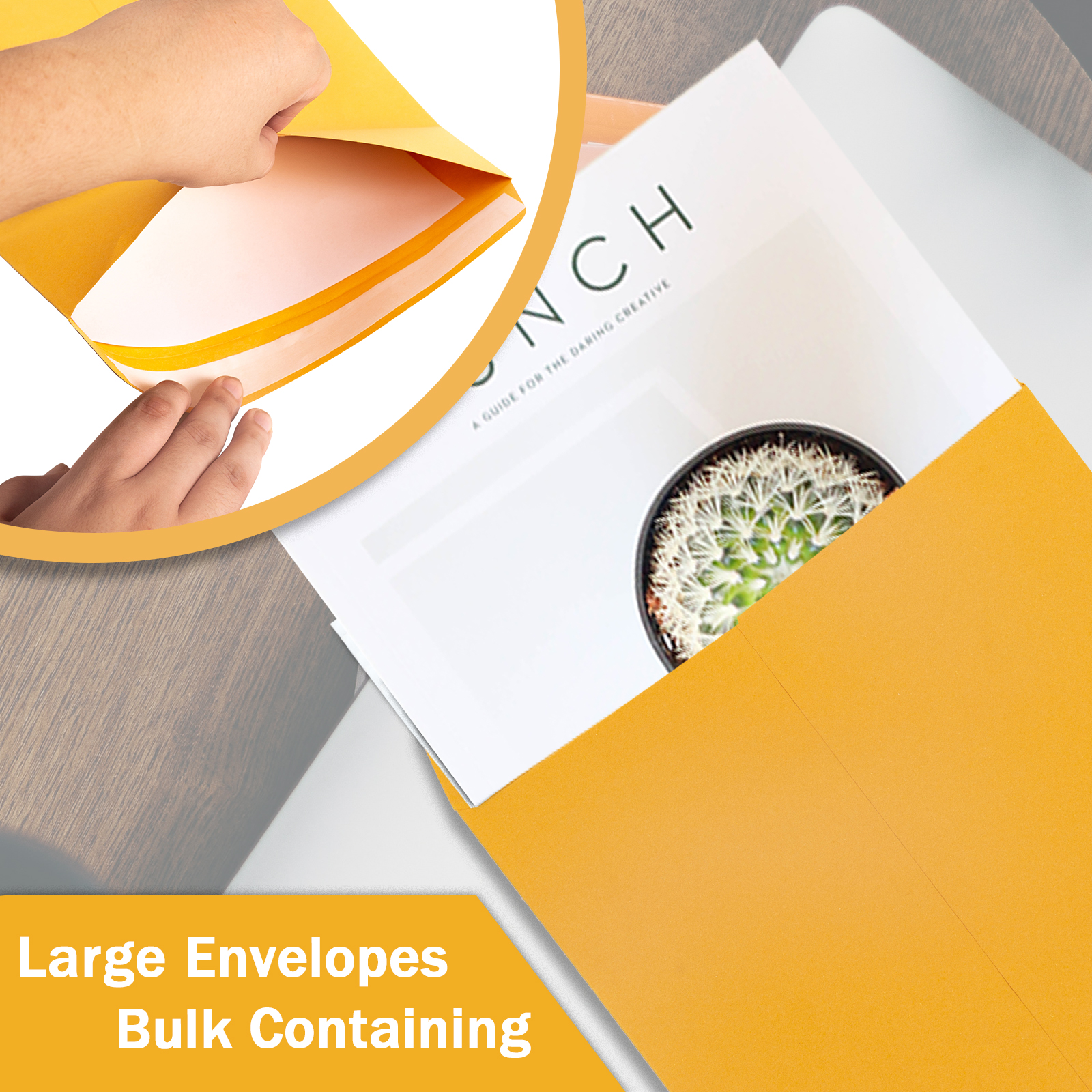 10x13 Catalog Envelopes Self Seal 100 Pack, Goefun 100GSM Paper Yellow Brown Large Envelopes, Manilla Envelopes with Peel and Seal Flap for Mailing, Organizing and Storage