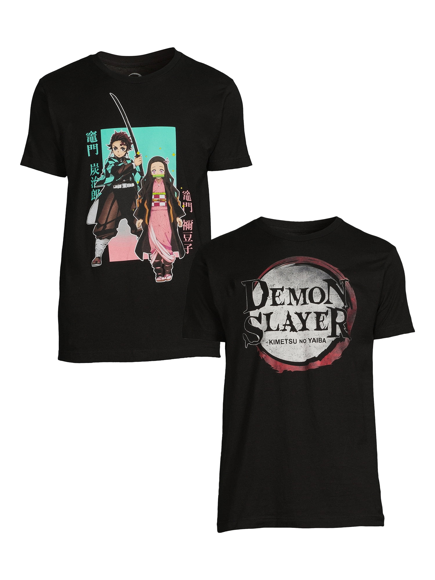 Demon Slayer Men’s and Big Men’s Graphic Tee Shirts, 2-Pack, Sizes S-3XL