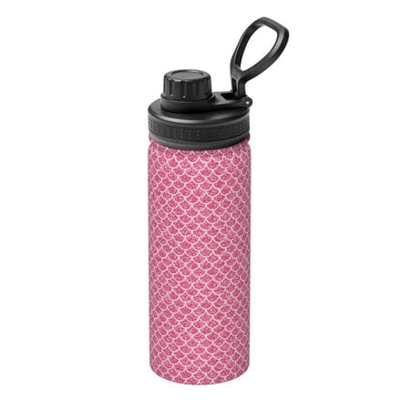 

Tebeau Fish Scales Print Water Bottle 18oz Sports Insulated Kettle Stainless Steel Outdoor Drinking Bottles Fashion Travel Cup