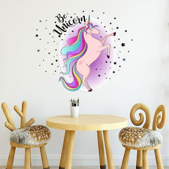 Colorful Unicorn and Stars 3D Wall Stickers