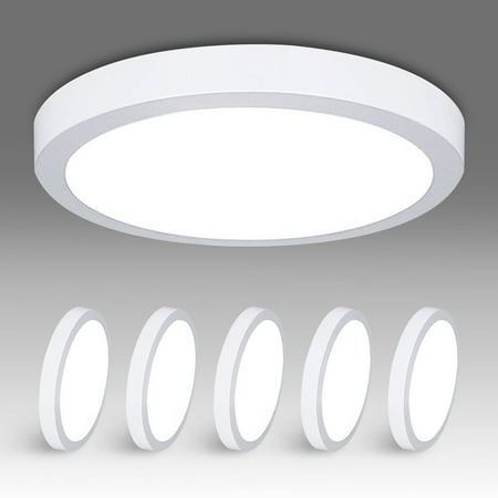 

5 Packs Depuley 11.81 24W Modern LED Flush Mount Ceiling Light Round Panel Lights Cold White 5000K for Hallway Kitchen Bedroom Study
