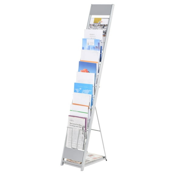 Unique Bargains Detachable Magazine Display Racks Floor Standing 10 Layers Brochure Stand