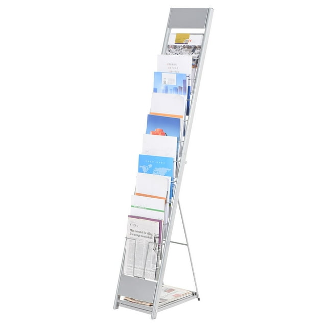 Unique Bargains Detachable Magazine Display Racks 10 Layers Brochure Stand Catalog Literature Rack for Hotel Exhibition Office