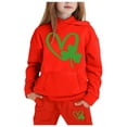 thumbnail image 3 of Xmyrz St Patricks Day Little Girl Holiday Outfits Pants Set Sweatsuits Hooded Classic Heart Long Sleeve Tracksuit Casual Clothes Sets Clothing Suits, 3 of 5