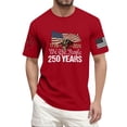 thumbnail image 2 of Hogleaql 250th Anniversary Tops, Men's Crew Neck American Flag Print Short Sleeve Tee Patriotic Casual Independence Day Loose Tshirt Red 4XL, 2 of 6