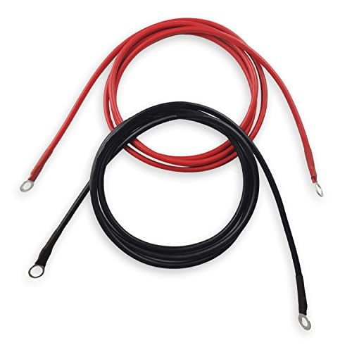 4 AWG Battery Cables,Gauge Power Inverter Cables with 5/16 Ring Terminals for Solar,RV,Auto,Marine Car,Boat （Length 3 ft 