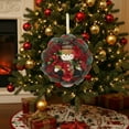 thumbnail image 6 of Diceymbol Christmas Wall Hanging, Santa Snowman Wreath Decor, 17.7x13.7 Inch Polyester, 6 of 8