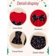 thumbnail image 7 of GYRATEDREAM Toddler little Girl Christmas Clothes Set Santa Claus Print Shirt+Plaid Flared Bell Bottom Pants Winter Outfits 18M-6T, 7 of 7