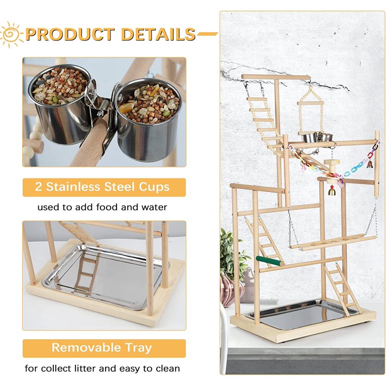 Photo inspiration: Fresh Look at Bird Stand 4 Layer Wood Parrot Playstand Large Bird Play