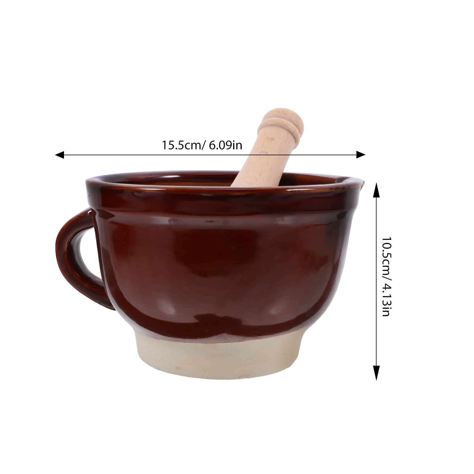Soimiss Garlic Press Crusher Garlic Mortar Grinder Wooden 1 Set