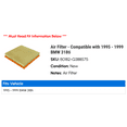 thumbnail image 2 of Air Filter - Compatible with 1995 - 1999 BMW 318ti 1996 1997 1998, 2 of 2