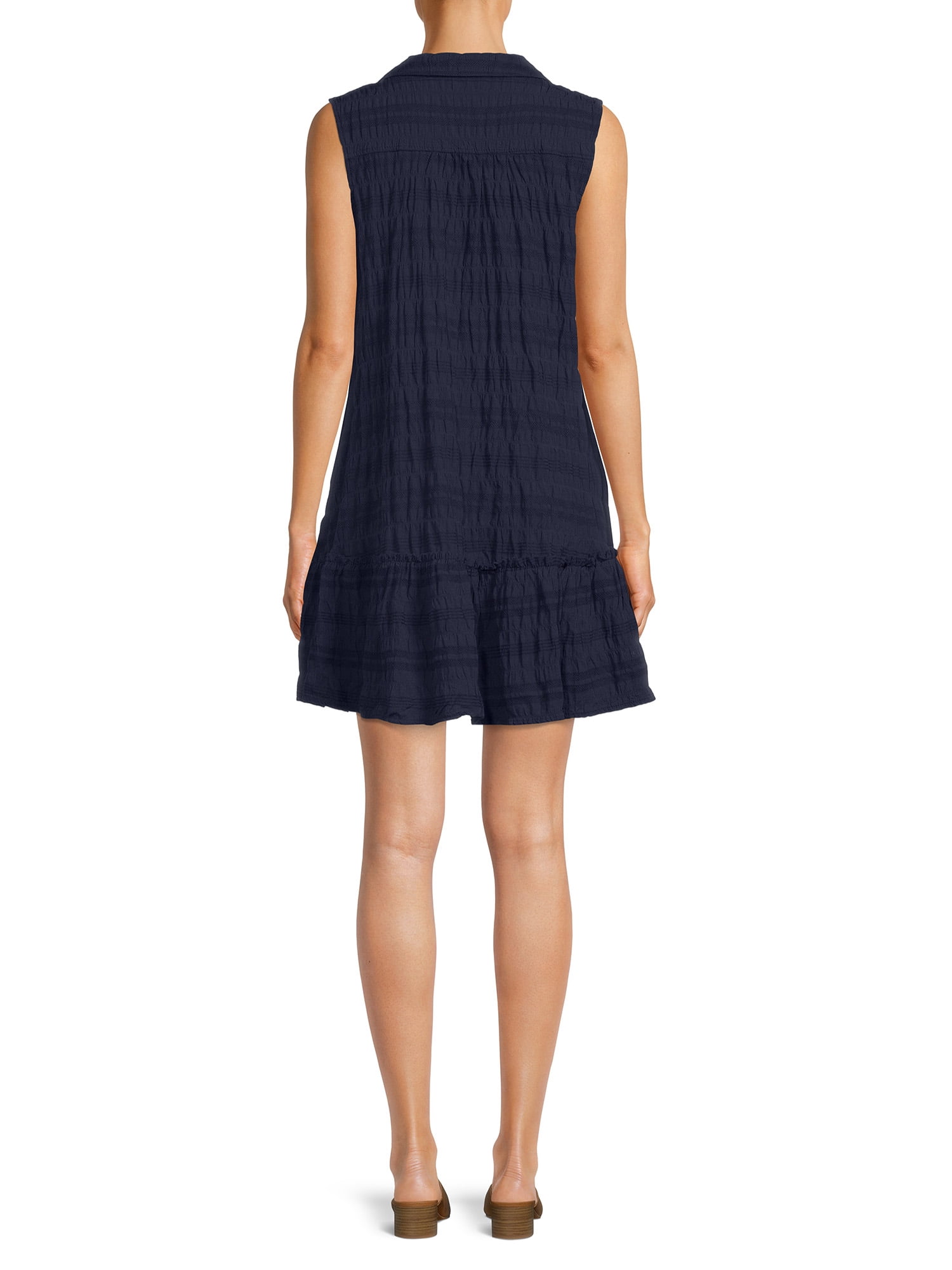 Time and Tru Women's Sleeveless Shirt Dress