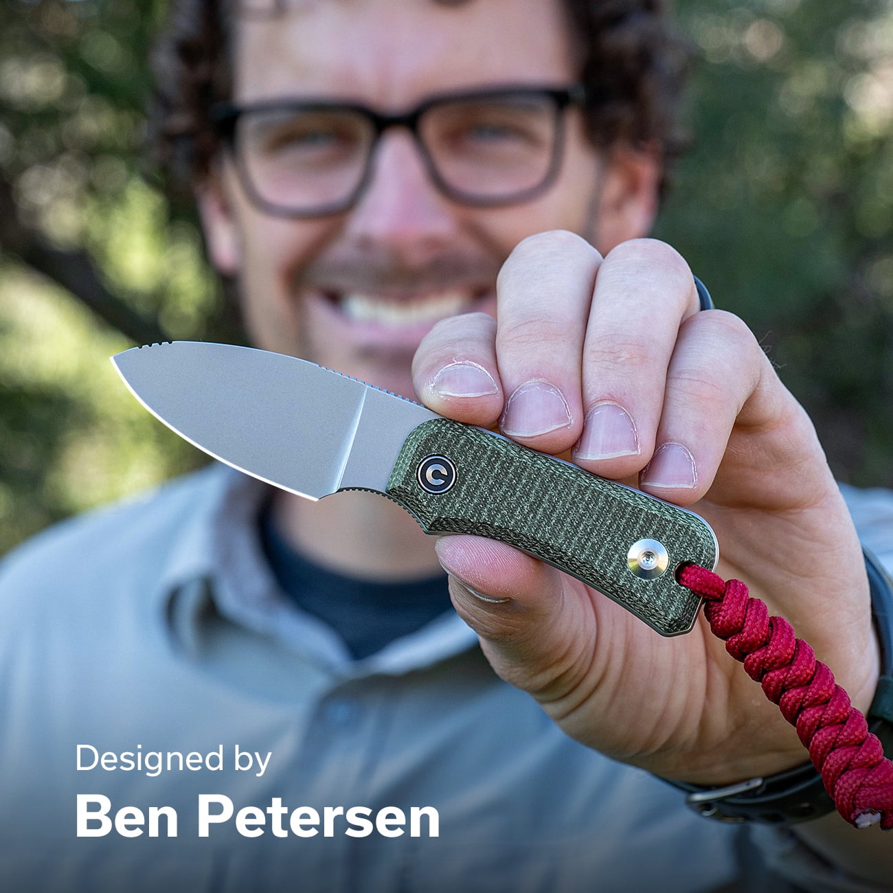 CIVIVI Fixed Blade Knife 2.39" Nitro-V Blade Small Baby Banter Designed by Ben Petersen, Lanyard and Chain Included C23045-2 (Green)
