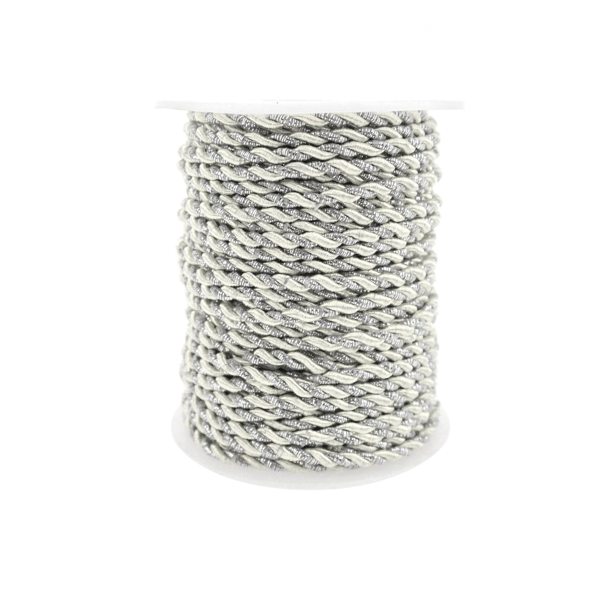Metallic Twisted Cord Rope Trim, 3mm, 25Yard, Ivory