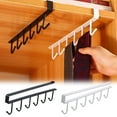 thumbnail image 1 of Sentmoon Over Door Hook Over the Door Towel Rack Hook for Mugs From The Cabinet Iron Hooks for Mugs Support for Cups with 6 Hooks Hooks Storage for Glasses Of Wine for Under The Cabinet, 1 of 3