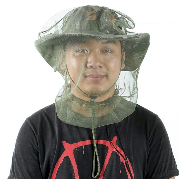 Edtara Outdoor Survival Anti Mosquito Bug Net Headgear Fishing Hat With Net Mesh Head Fisherman Hat Breathable Sunshade Mask Other