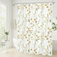 thumbnail image 2 of Watercolor Floral Shower Curtain, Yellow Butterfly Flower Shower Curtain for Bathroom, Modern Minimalist White Waterproof Fabric Shower Curtain Set, 72x72 Inch, 2 of 6