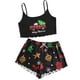 thumbnail image 3 of Nuevas mujeres Sexy Navidad estampado tirantes Top pijama camisola pantalones cortos copo de nieve ropa de hogar conjunto de dos piezas ropa de dormir para mujer, 3 of 4